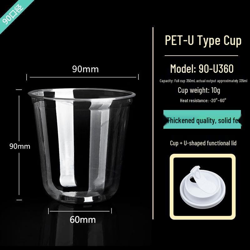 Disposable U-Shaped Cups with White Lids