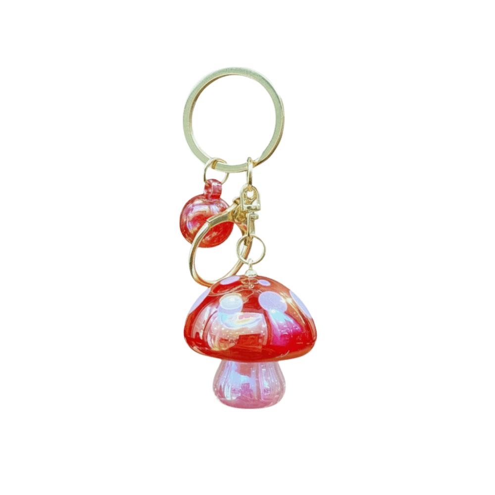 Colorful Mushroom Pendant Ornaments Bag Hanging Pendant Sparkle Mushroom Keychain  Gift красный