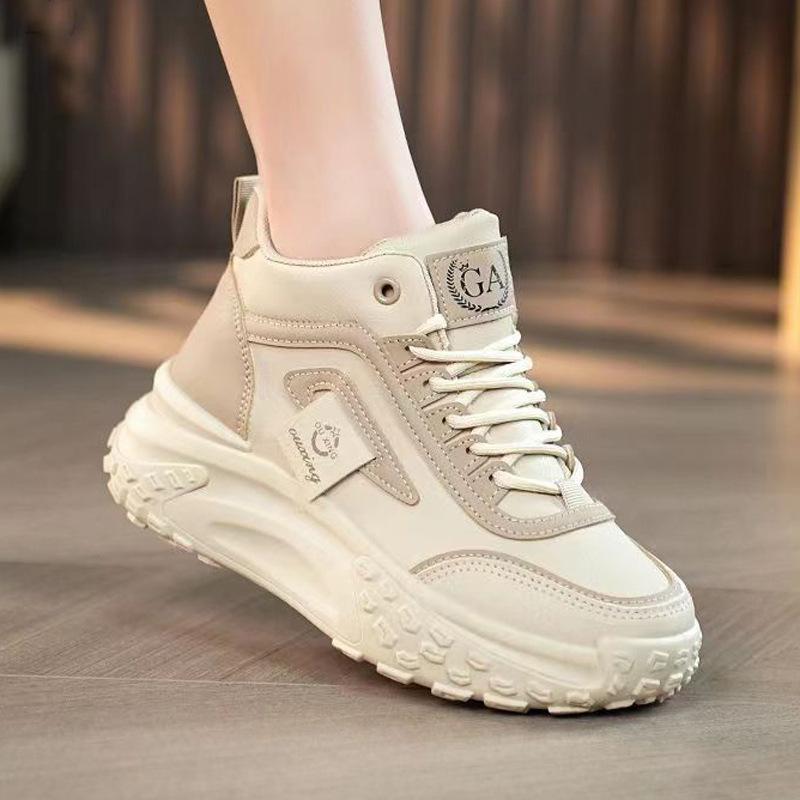 

Высокие громоздкие кроссовки женские туфли осень новые модные брендовые универсальные толстые кроссовки для отдыха маленькие белые кроссовки 35