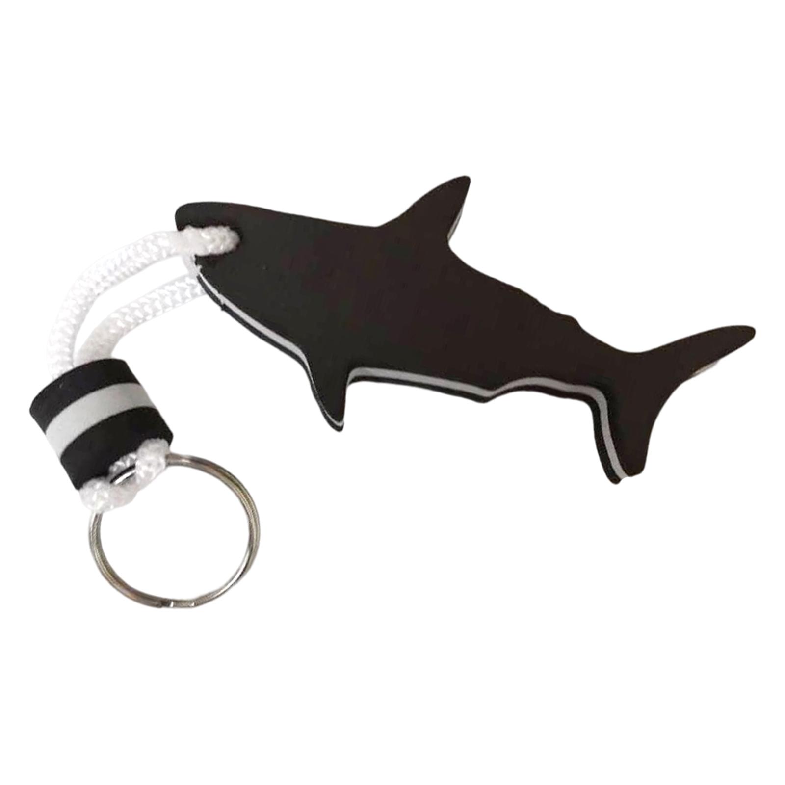 Floating Keychain Float Floater Shark Shaped Waterproof Keychain for Outdoor чёрный