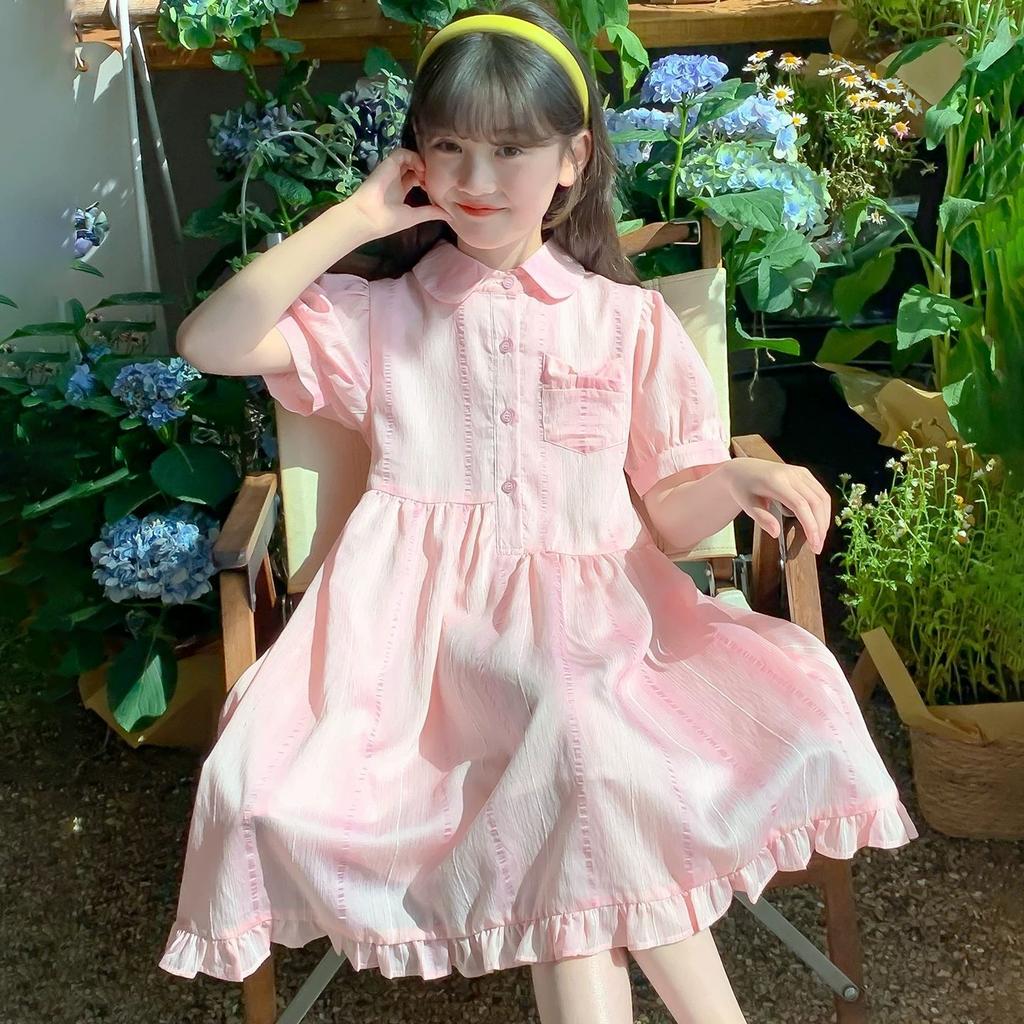 Sweet Pink Dress for Girls - Summer Children's Fashionable Princess Dress