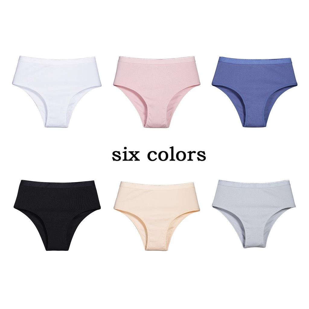 Damen-Panties in Übergröße mit hohem Bund aus reiner Baumwolle - Atmungsaktiv, Europäischer & Amerikanischer Stil, Halbe Hüftabdeckung, Bauchkontrolle.