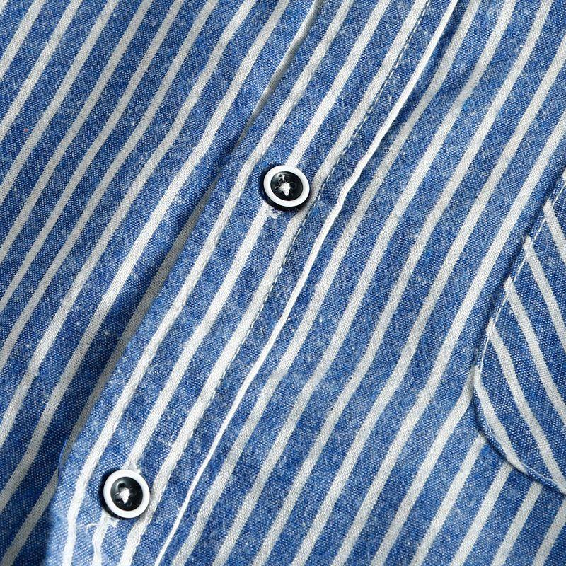 First-Line Brand Cut the Tag Off Men's Foreign Trade Goods Export Overplus Order Clearance Stripe Long Sleeve Shirt All-Matching Men's Shirts