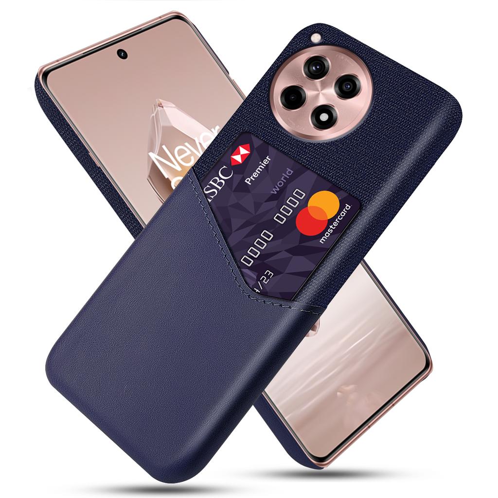 For OnePlus Ace 3 5G/12R 5G Case Cloth Texture PU Leather+PC Card Holder Phone Cover