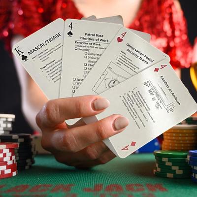1 Conjunto Táticas Conhecimento Aprendizagem Cartas de Póquer Táticas Jogo de Desenvolvimento de Habilidade Cartão Táticas Essenciais Estratégias Baralho de Cartas de Póquer Estratégia de Veteranos