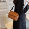 Vintage Çanta Kadın Yeni Yüksek Kaliteli Omuz Çantası Basit Ve Çok Yönlü Geniş Omuz Askısı Düz ​​Renk Crossbody Çanta Küçük Kare Çanta