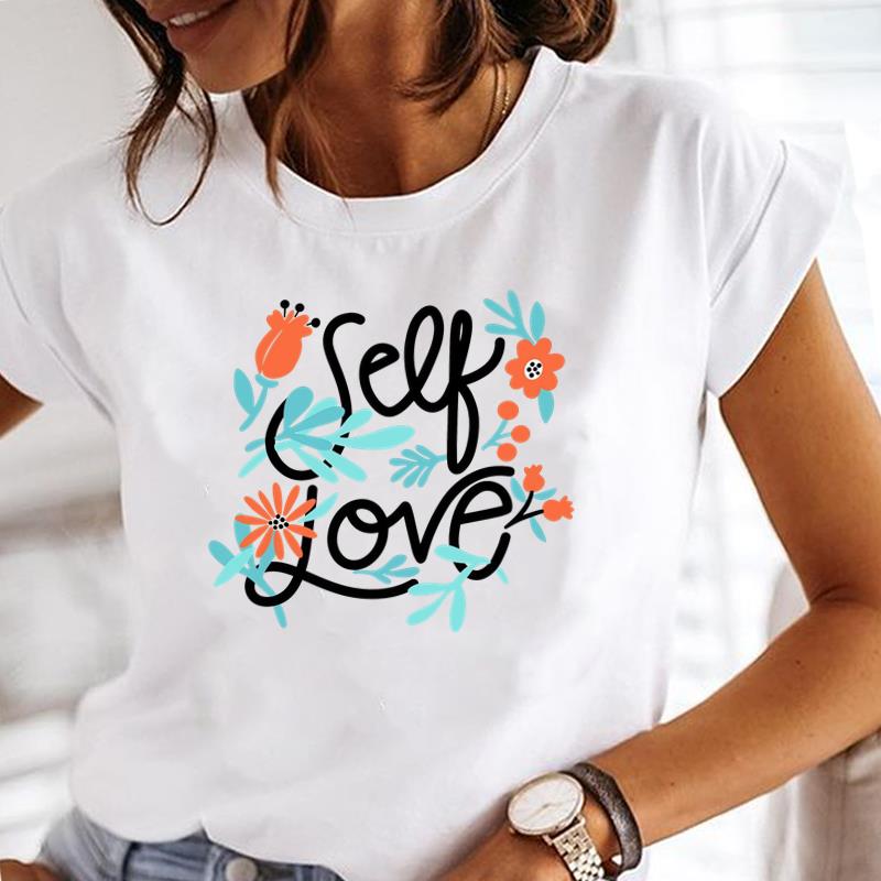 (Asian Size) Women Tee Clothing Casual T Shirt sweet flower trend Fashion Lady Female Top Printed Graphic Short Sleeve T-shirts