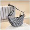 Simple Plaid Women's Hobos Shoulder Bags Casual New Female Nyl Crossbody Bag Out Door Travel Girls Underarm Purse Handbags