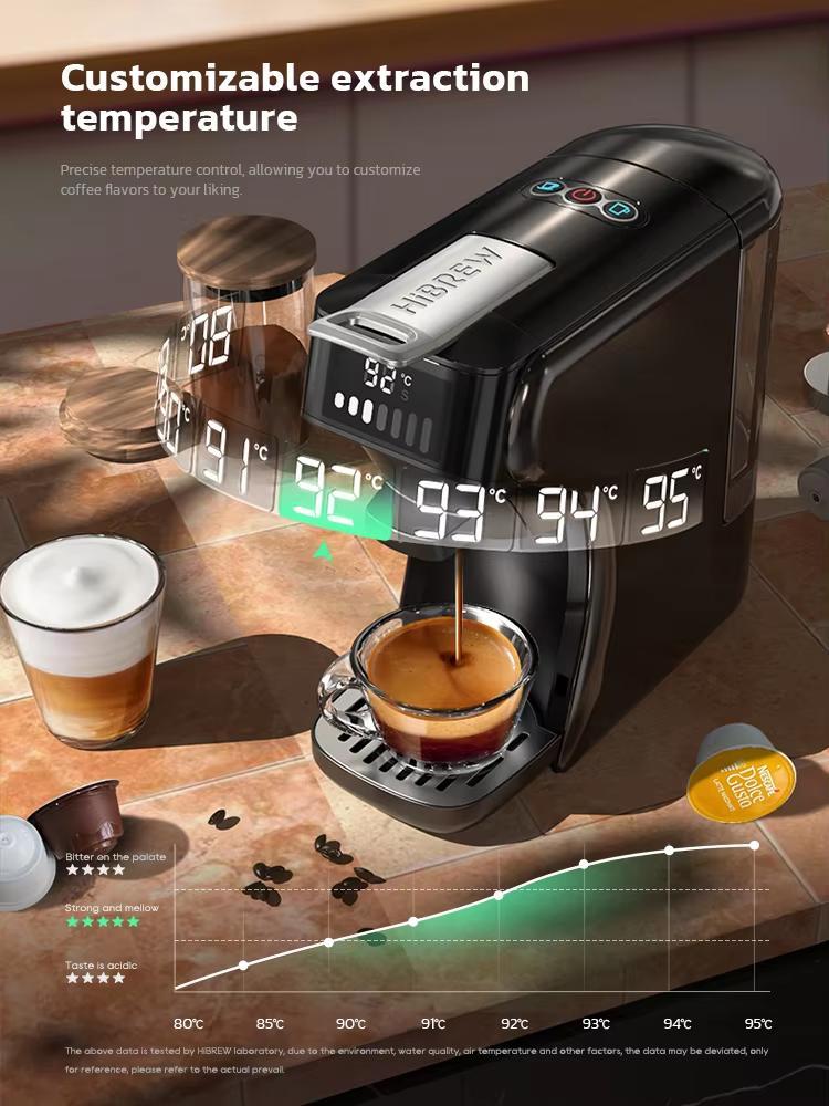 6in1 Kapselkaffeemaschine Heiß/Kalt Mehrere Espresso Cafetera Cappuccino Kaffeemaschine Dolce Gusto Nespresso Pulver H1B