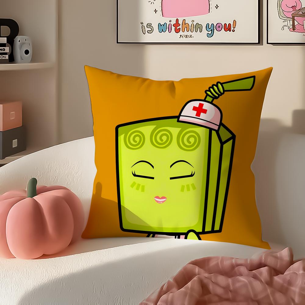 Funny Cartoon HHAPPY FATHER HAPPY SON Cushion Cover Pillowcase Short Plush Invisible Zipper Room Sofa Cushion Cover