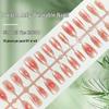 Blush Heart Almond Cat Eye Handmade Nails with Simple Lines - 30 Sweet Whitening Manicure Tips