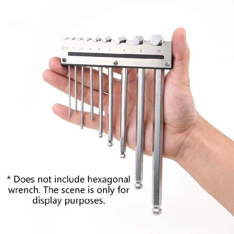 Wall Mountable Hex Wrench Tool Organizer Space Efficient Aluminum Shelf Stand For 1.5mm To 10mm Hex Keys