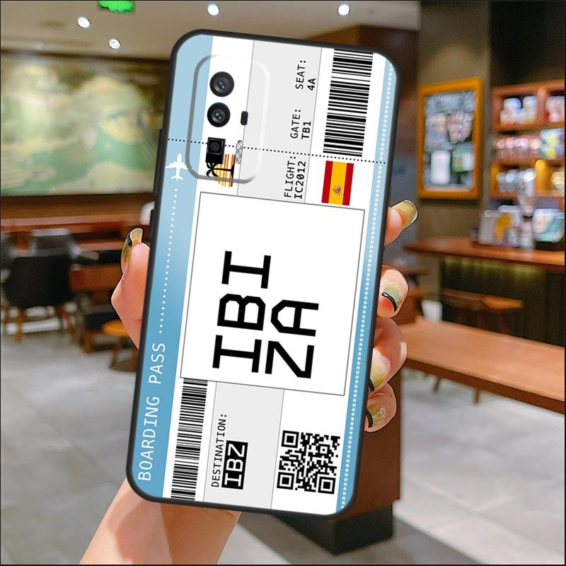 Boarding Pass Ticket Case For Xiaomi 14T Pro 13T 11T 12T 13 14 15 Ultra POCO X7 Pro X3 X5 X6 M6 F5 F6 Pro Cover