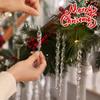 Clear Crystal Icicle Christmas Ornaments Acrylic Ice Pendants for Xmas Tree Window Eaves Wedding Winter Party Holiday Decoration