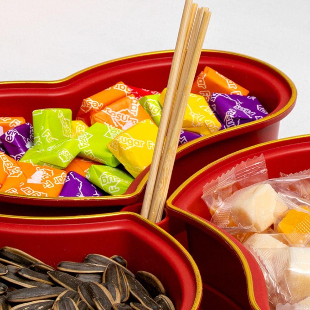 with Cover Dried Nuts Serving Tray 3-Compartment Candy Box Snack Storage Tray  Treat guests