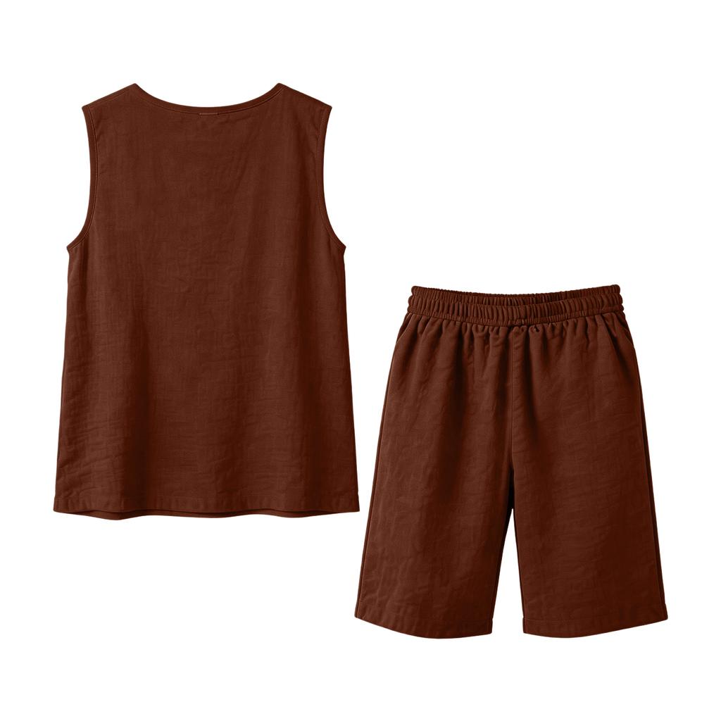 Women's Casual Comfortable Cotton-Linen Sleeveless Set With Pockets