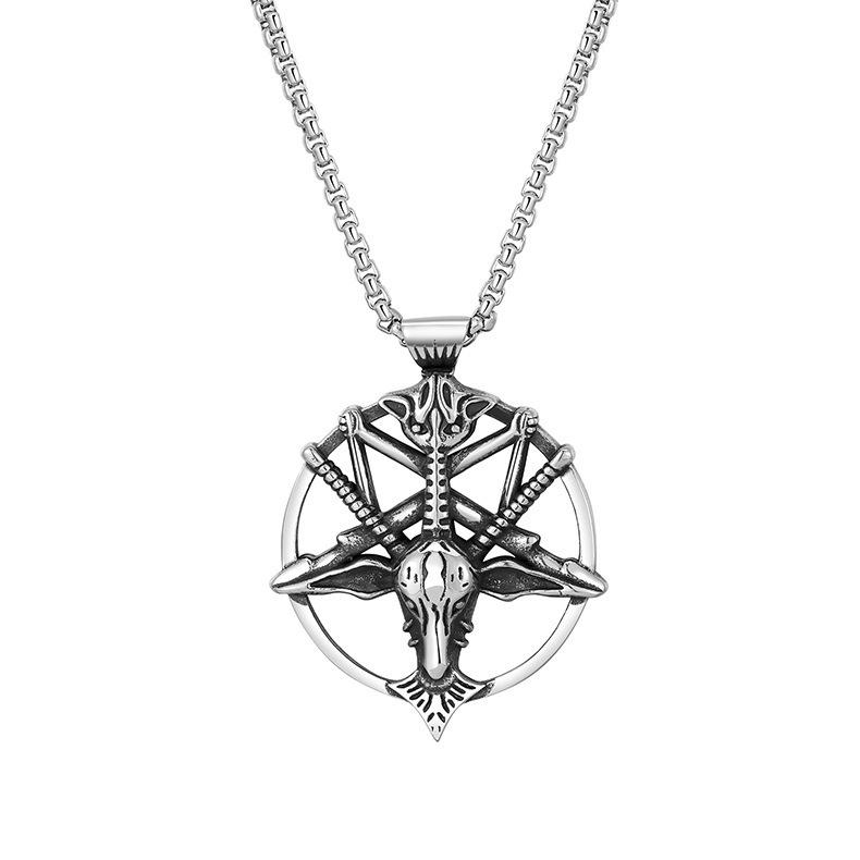 Stainless Steel Snake Pendant, Retro Personalized Python Titanium Steel Necklace Pendant Jewelry