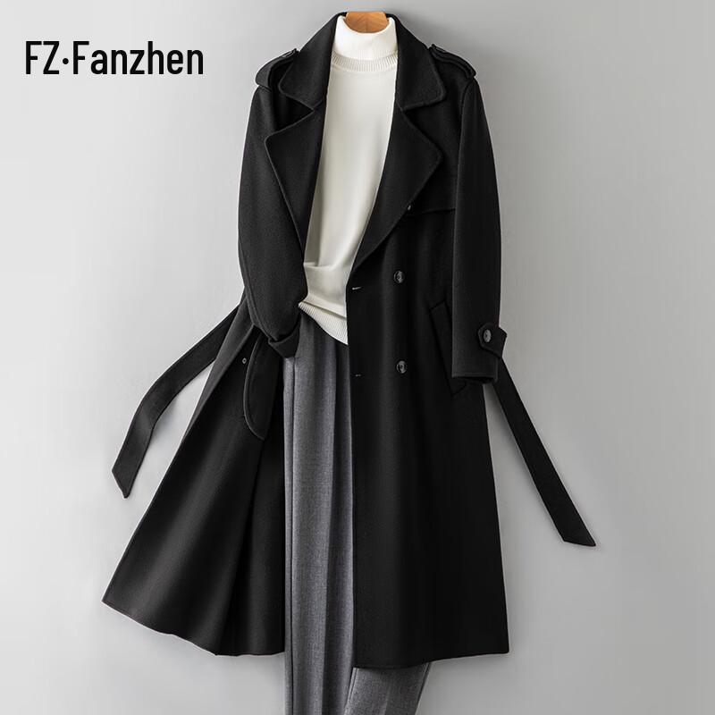 Fanzhen Women's 2024 A/W 100% Wool Mid-Length Overcoat