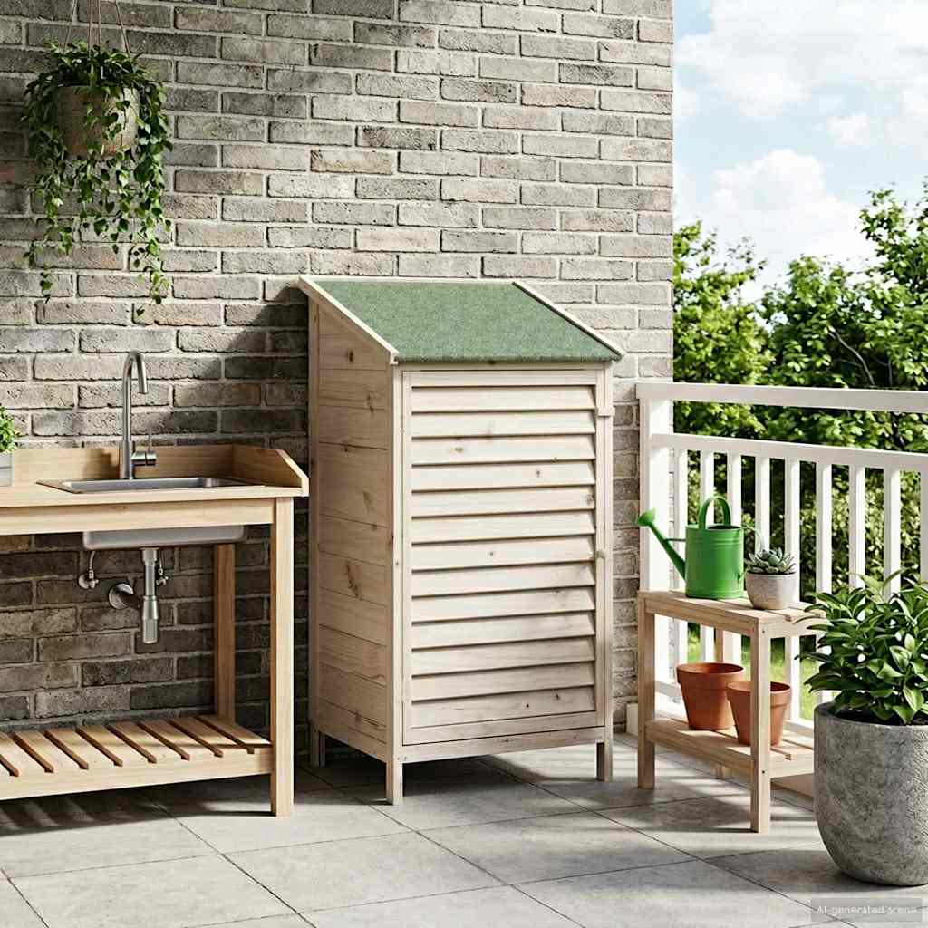Garden Shed White 59 x 56 x 113.5 cm Solid Spruce Wood