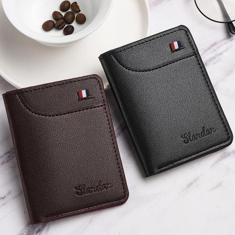 New Super Slim Soft Wallet Pu Leather Mini Credit Card Wallet Purse Card Holders Men Wallet Thin Small Short Coin Wallets