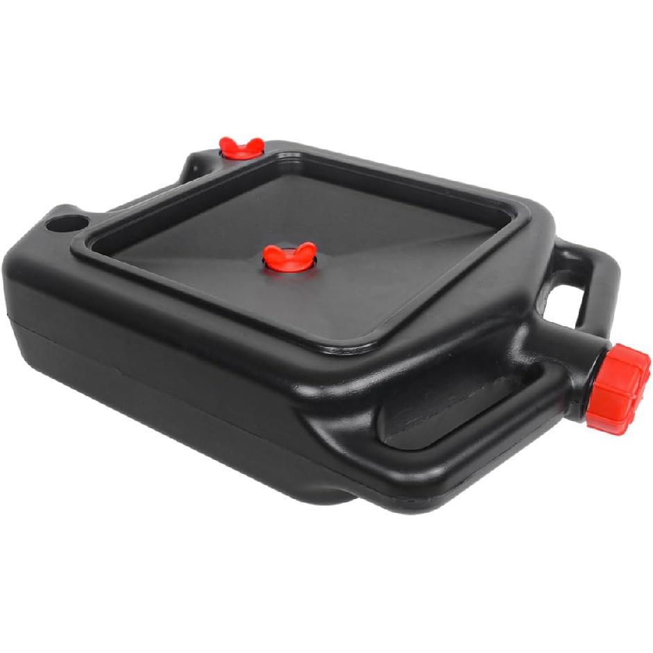 MOTO4U Motorcycle Oil Drain Pan Container Oil Change Storage Bottle Low Profile Repair With Spout Vent Plug Lid For ATV Off Road