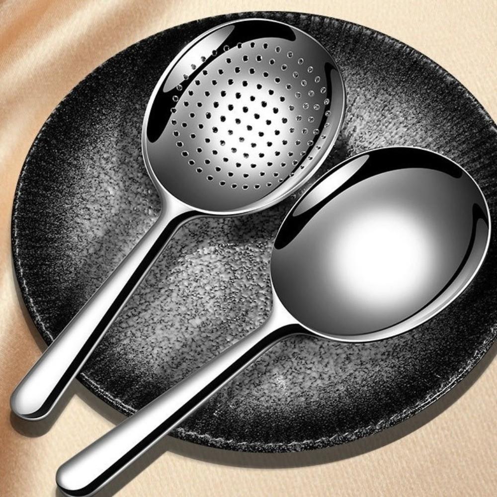 Praktischer großer Suppenlöffel aus 304 Edelstahl Vertieft Rostfrei Gemeinschaftslöffel Lebensmittelqualität Einfacher Servierlöffel Hot Pot