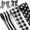 Unique Style European Black And White Ribbon With Stripes And Dots Crafts For