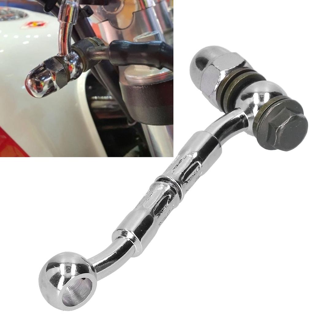 Hydraulic Hose Extension Connector Motorcycle Parts 108mm Length Brake Hose Extender Abrasion Resistant with Nut Steel Material Motorcycle Brake Hose
