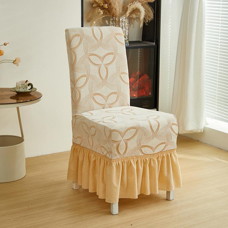 

All-Inclusive Jacquard Hotel Chair Cover Thickened Elastic One-Piece Chair Cover Skirt Stool Cover Dining Chair Cover Universal chair cover