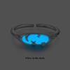 WOSTU 925 Sterling Silver Luminous Ring Glow in The Dark Moon Star Ring for Women Star Moon Minimalist Astronogy Lover Gift