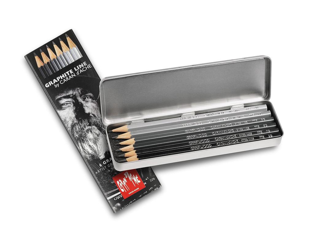 Caran d'Ache 0775-306 Graffwood Metal Box (6 pieces)