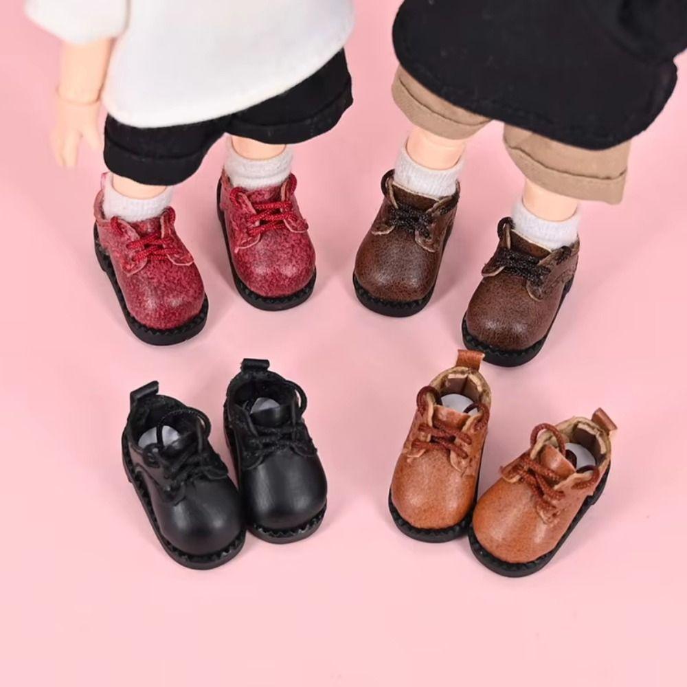 Pretend Play Obitsu11 Shoes Dress Up Cowhide Dolls Shoes Doll Leather Boots  Doll Accessories