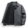 Plus Size Jacket Men's Leather Jacket Men's Suede Fat Man's Lapel Leather Jacket Men's Locomotive