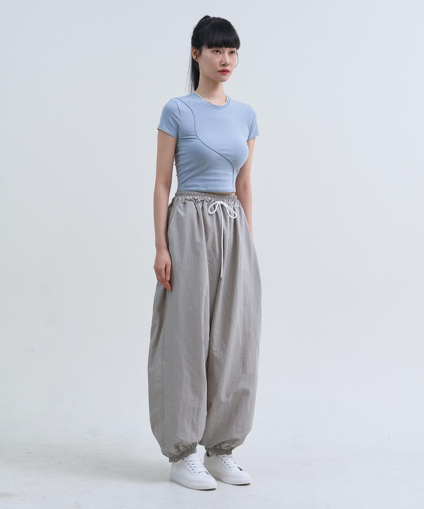 Yuseuteule Piping Slim Fit Short Sleeve T-Shirt (Sky Blue)