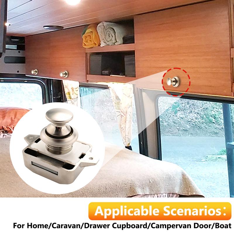 Camper Car Push Lock 20mm RV Caravan Boat Motor Home Cabinet Drawer Latch Button Locks For Furniture Hardware Door Lock