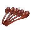5Pcs Wooden Soup Spoon with Curved Handle Multi Purpose Rice Scoop for Home Kitchen(Paint Color )