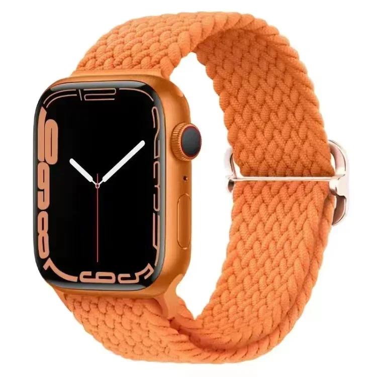 Geflochtener Solo Loop für Apple Watch 10 Band 42 mm 46 mm 45 mm 44 mm 40 mm 9 8 7 6 5 4 SE 2 Verstellbares elastisches iWatch Ultra Nylonband