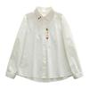 2025 Spring & Autumn Women's Embroidered Long Sleeve White Shirt - Fresh, Versatile, Age-Reducing Student Fashion