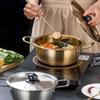 Stainless Steel Soup Pot with Lid Hot Pot Korean Ramen Pot  Camping Cookware