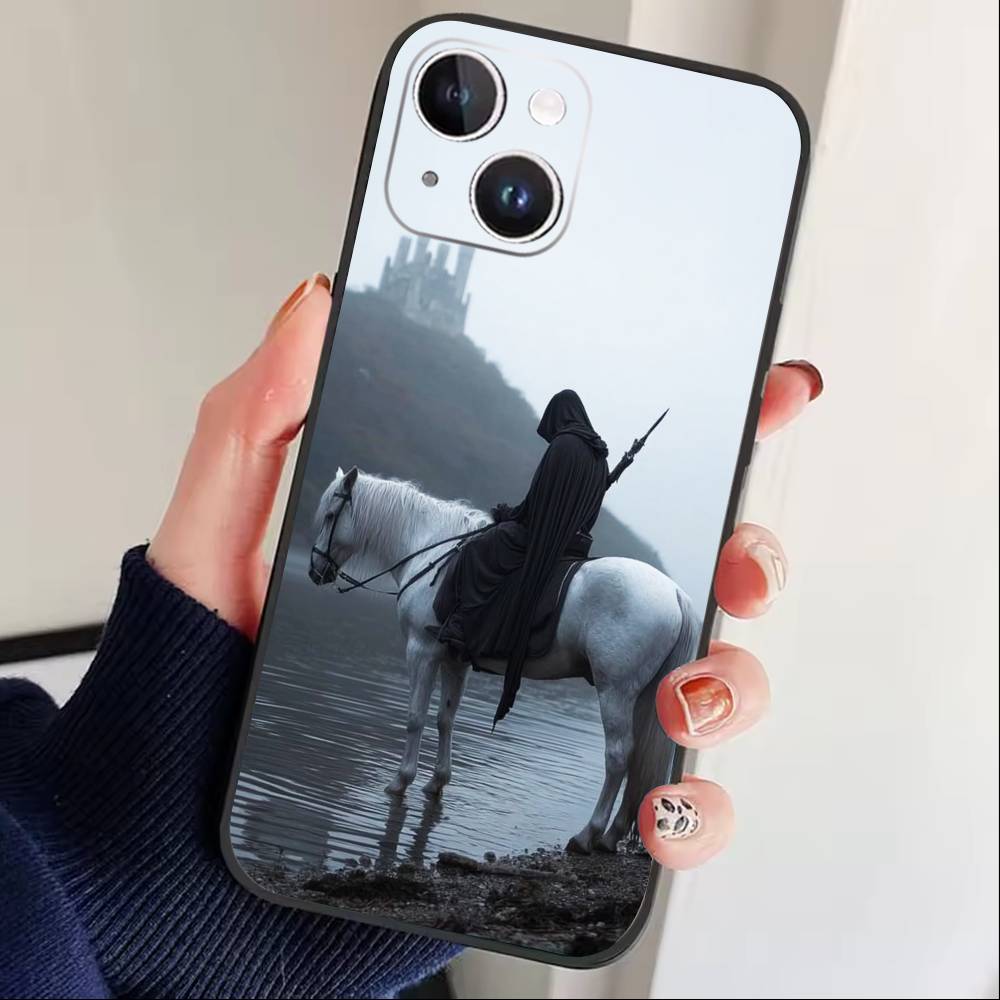 Anti-war F-Four Horsemen Apocalypse Phone Case For iPhone 17 16 15 14 13 12 Max Plus Silicone Black Cover