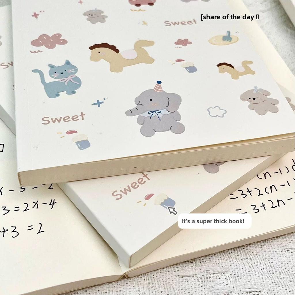 A5 Blank Book, Simple Animal High-value Milk Huhu Cute Notepad, Student Thickened Painting Notebook