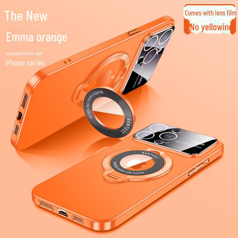 "iPhone 16 Pro Max Frosted Case with Magnetic Metal Bracket for Apple 15"