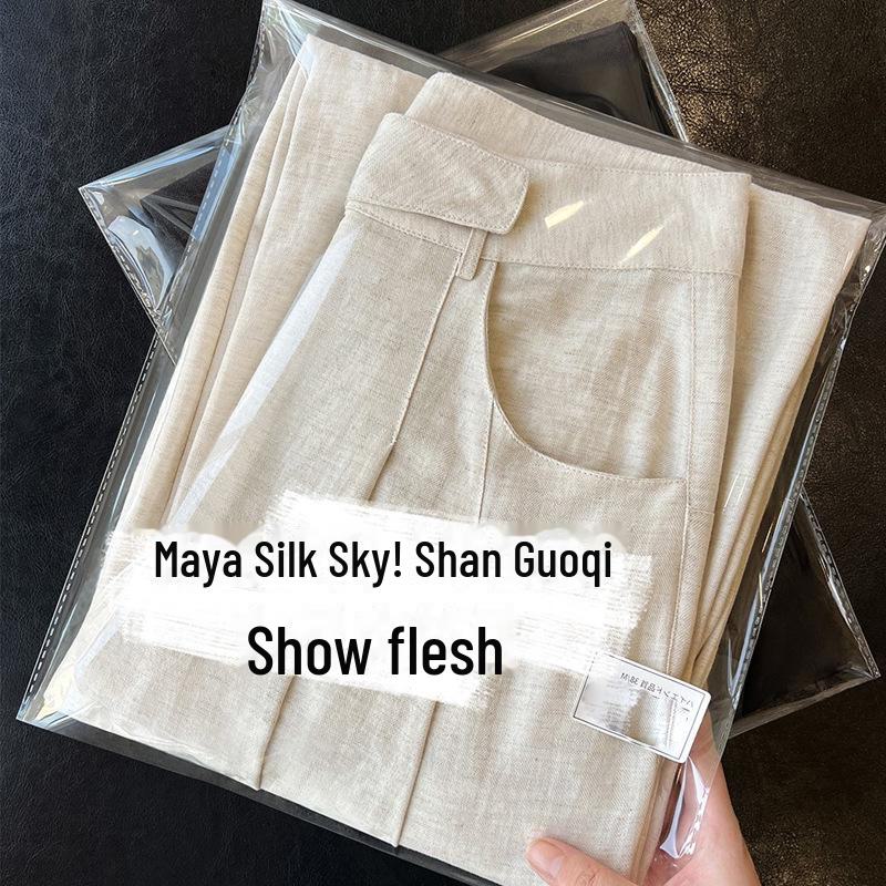 

Широкие солнцезащитные брюки из хлопка и льна Tencel для женщин Medium естественный/льняной