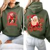 Dames Kerstmis Lichtgewicht Lange Mouwen Geprint Met Capuchon Pullover Sweatshirt
