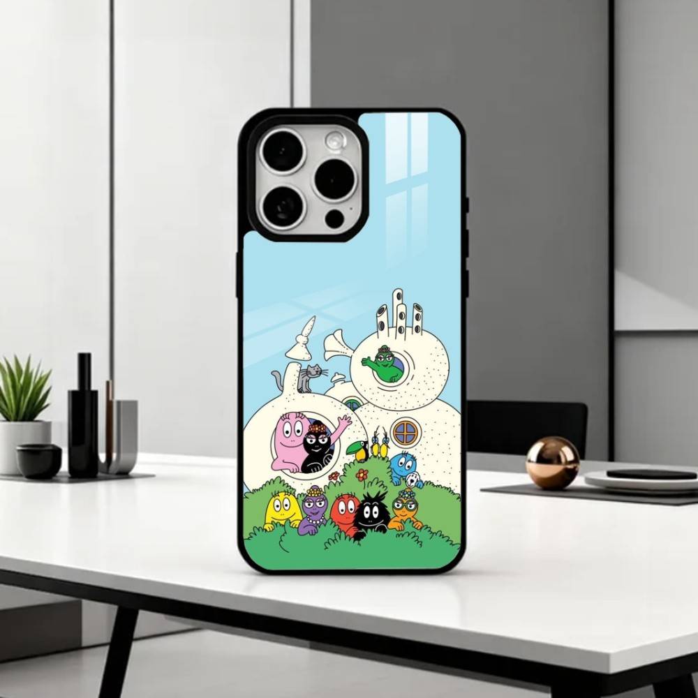 Tiny Cute B-BarbapapaS Phone Case For iPhone17,16,15,14,13,12,11 Plus,Pro Max Magnetic For Magsafe Wireless Charging