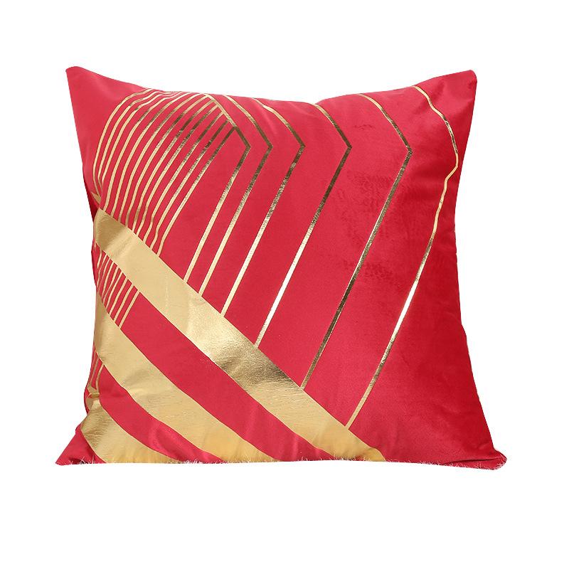 Nordic Simple Flannel Hot Stamping Pillow Ins Bedroom Sofa Cushion Car Lumbar Pillow Pillow Case