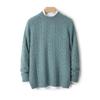 Men's Thickened Pure Wool Half-High Collar Cable Knit Sweater - Autumn Winter Loose Business Casual Base Layer