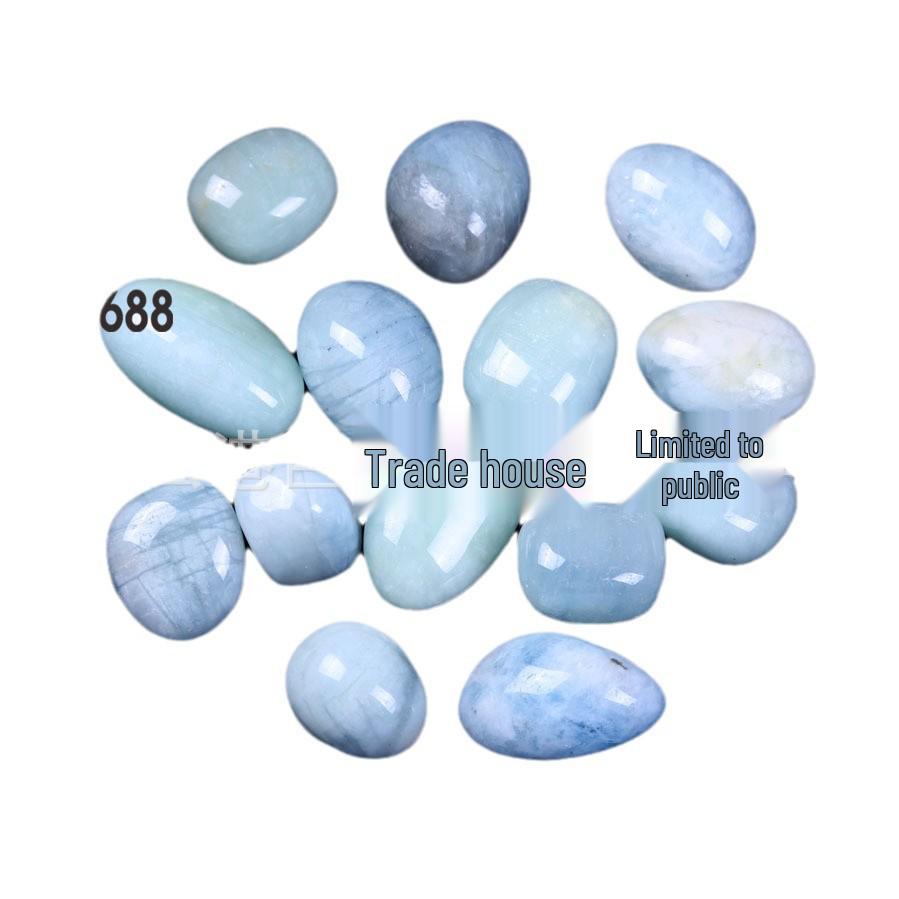 Large Natural Aquamarine Tumbled Stone for Children's Digging Activities