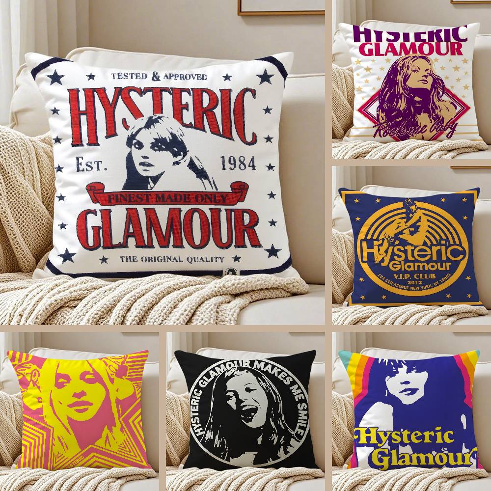 Jap-Fashionable H-Hysteric Casual Glamour Anti-Dustmite Pillowcase Invisible Zipper Silky Short Plush Sofa Cushion Cover