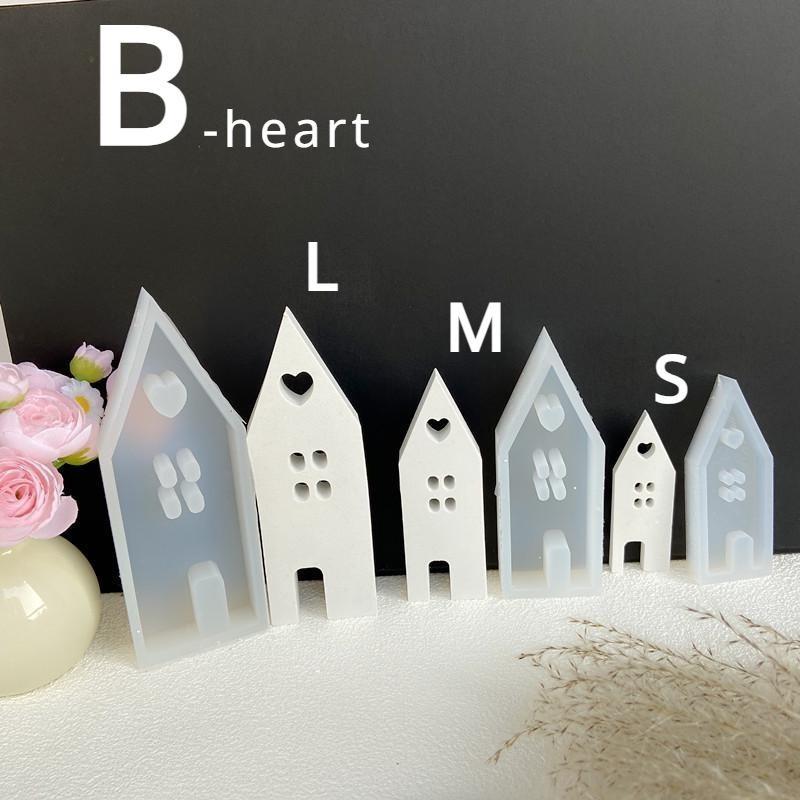 Heart House Star House Silicone Molds Light Heart Concrete Moulds Casting Mold Houses Decoration for Home Resin Mold Casting Mould